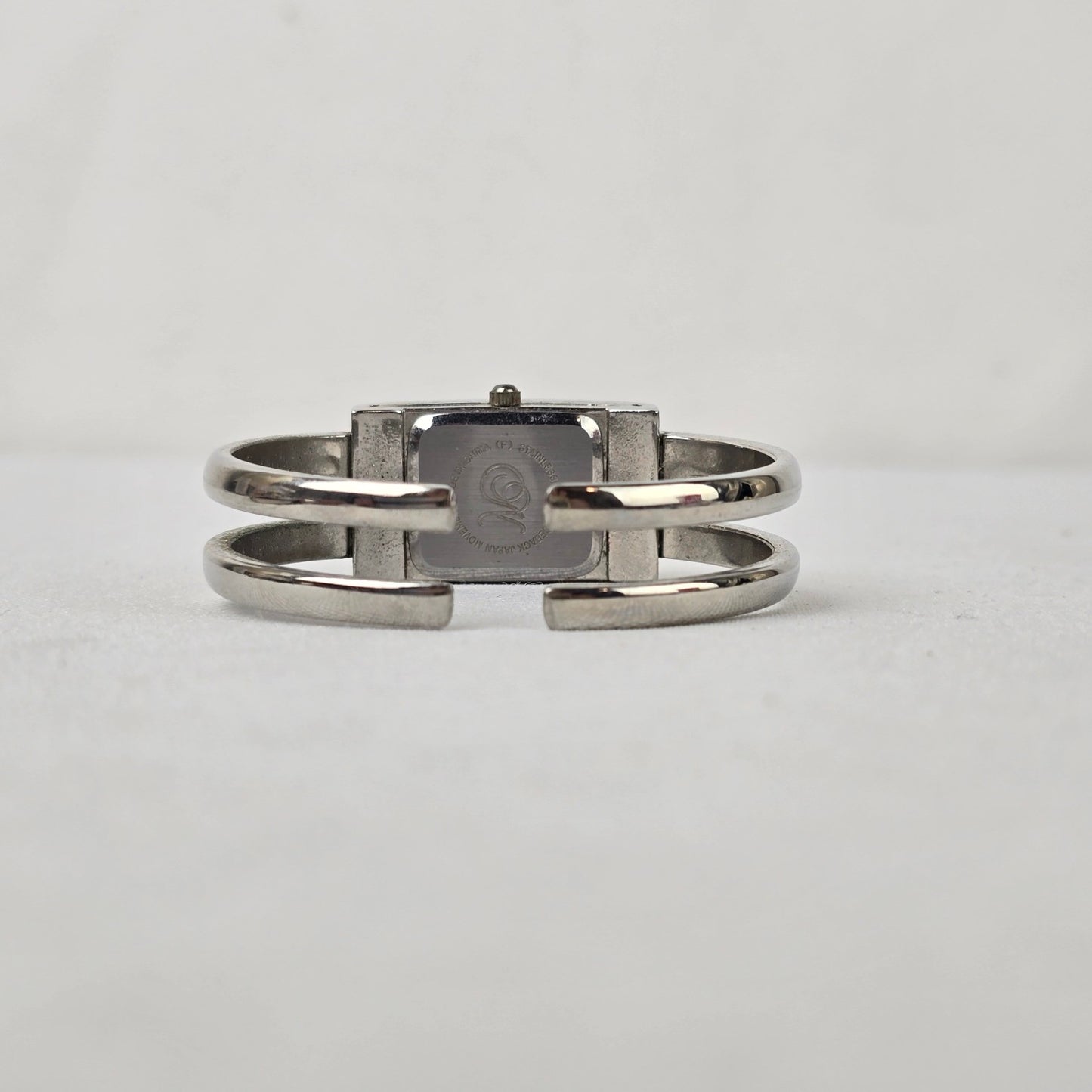 Silver Tone Rhinestone Hinge Watch