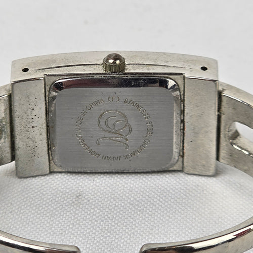 Silver Tone Rhinestone Hinge Watch