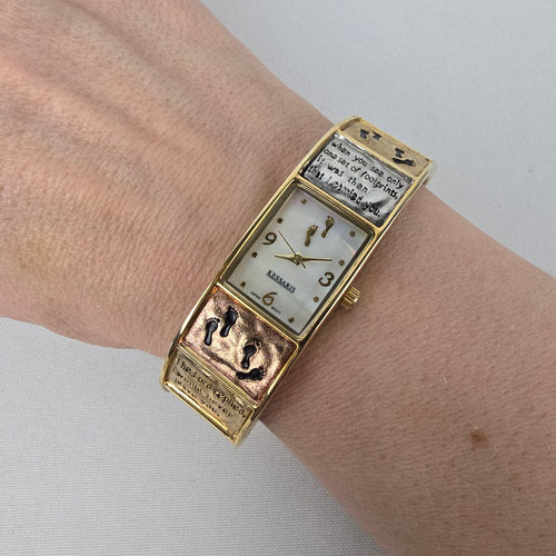 Kessaris Footprints in the Sand Multi Tone Hinge Watch