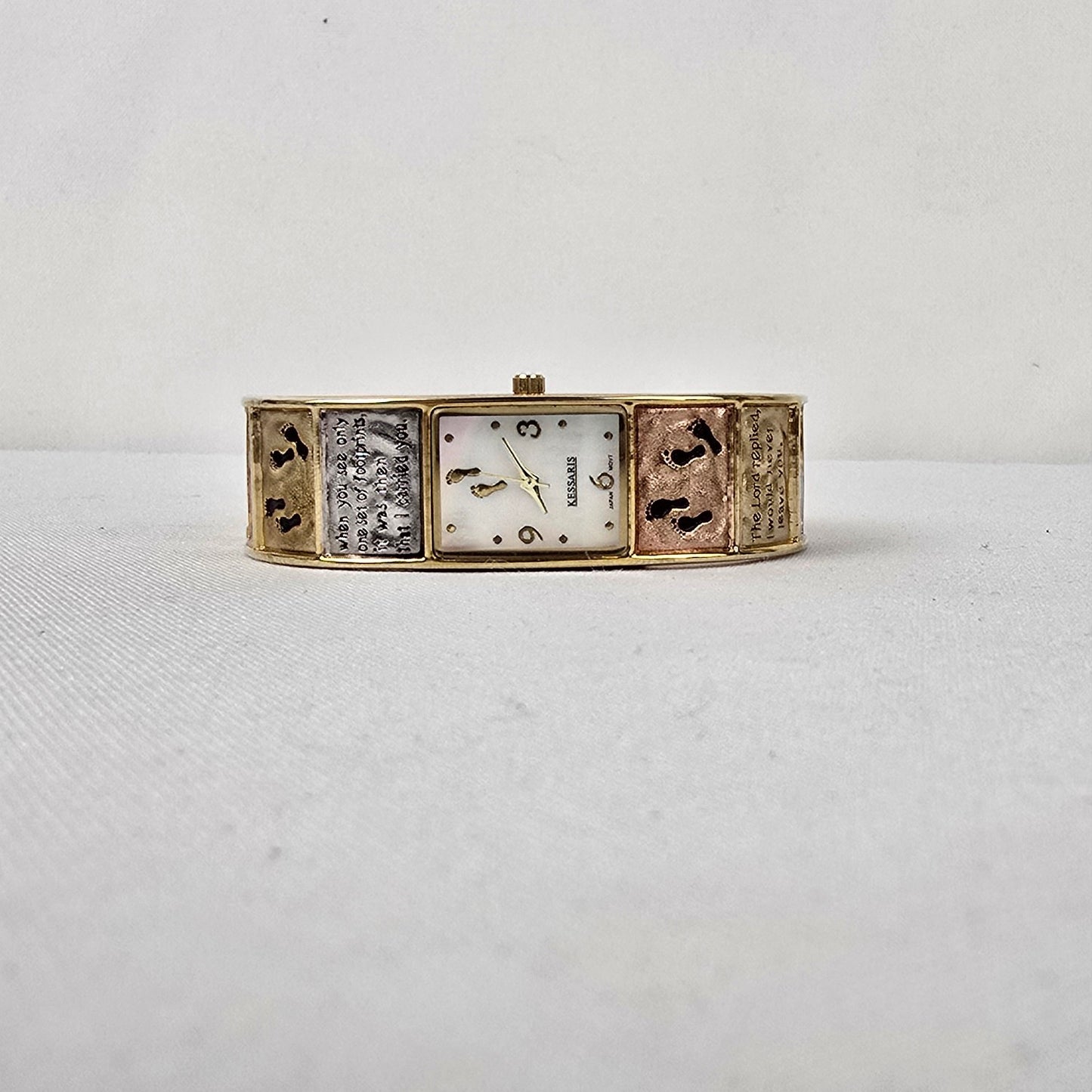 Kessaris Footprints in the Sand Multi Tone Hinge Watch