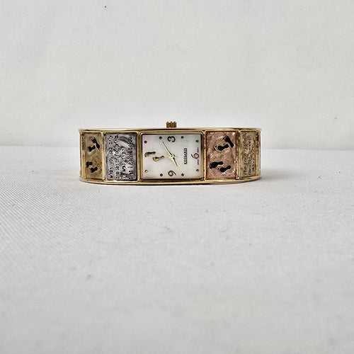 Kessaris Footprints in the Sand Multi Tone Hinge Watch