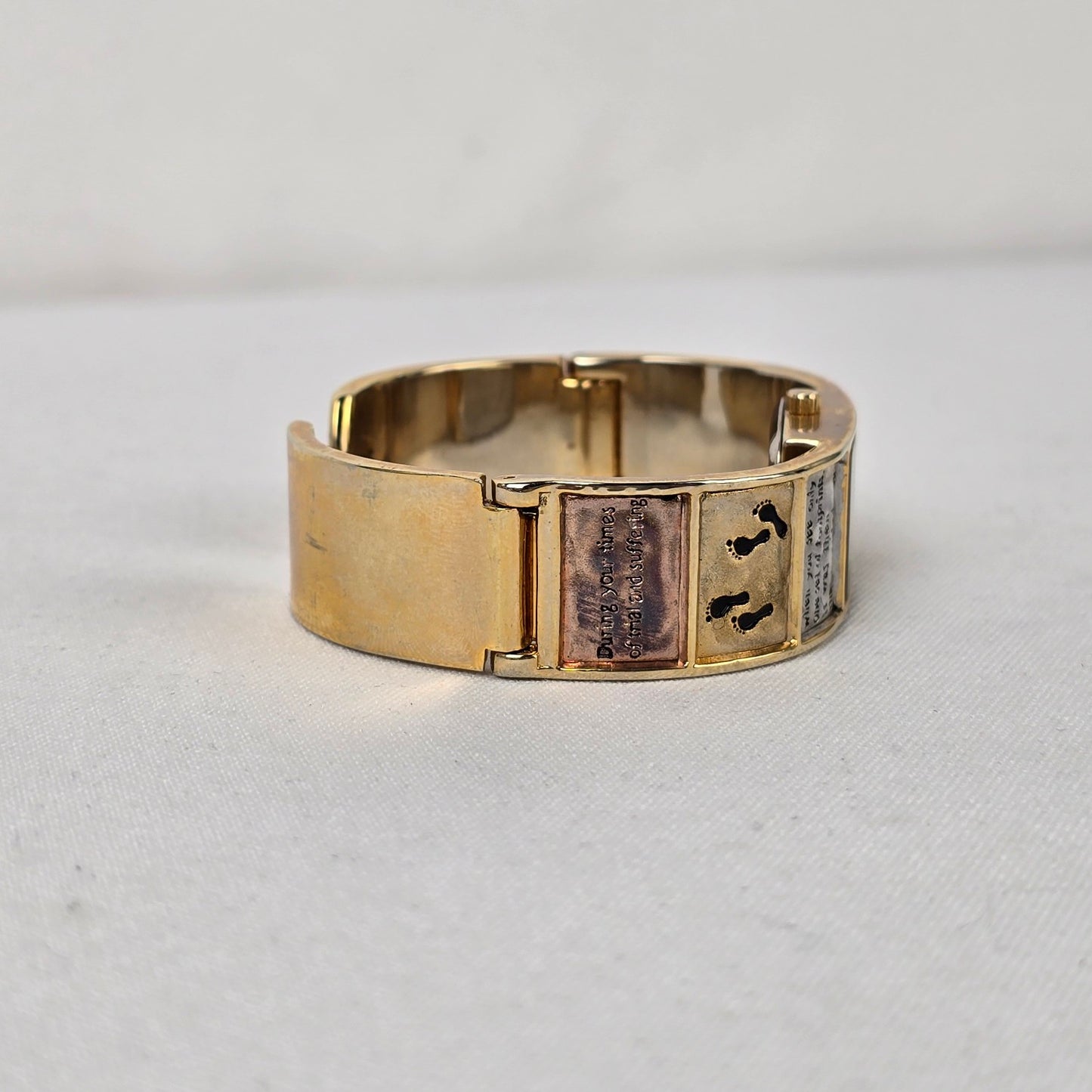 Kessaris Footprints in the Sand Multi Tone Hinge Watch