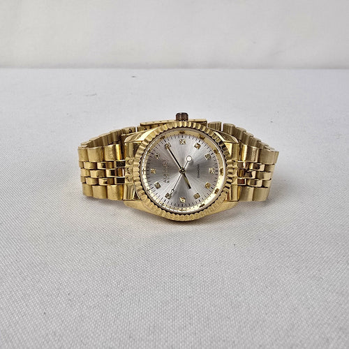 August Steiner Diamond Dial Gold Tone Watch