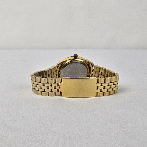 August Steiner Diamond Dial Gold Tone Watch