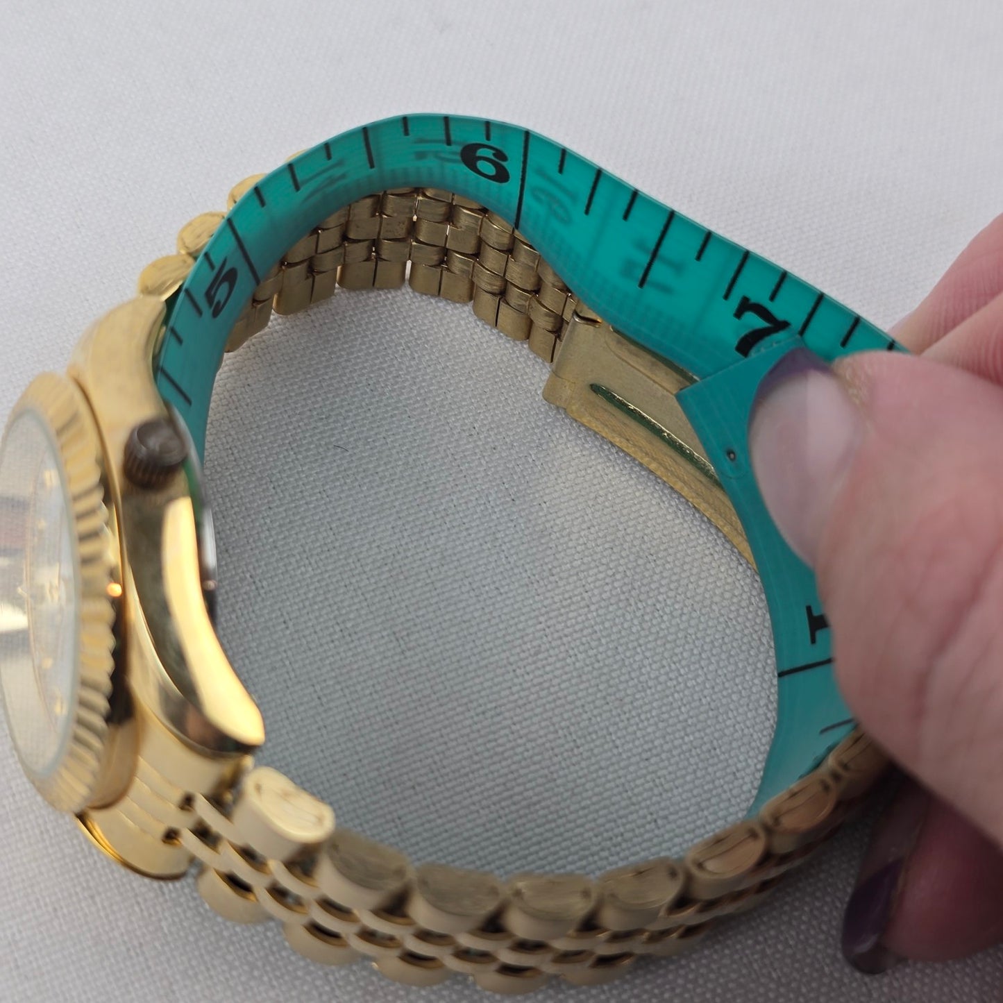 August Steiner Diamond Dial Gold Tone Watch