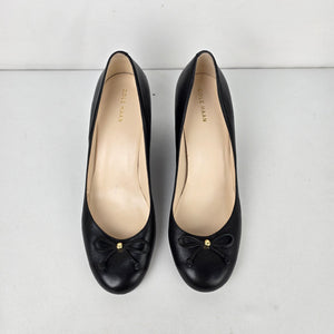 Cole Haan Black Leather Wedge Heel Shoes Size 10
