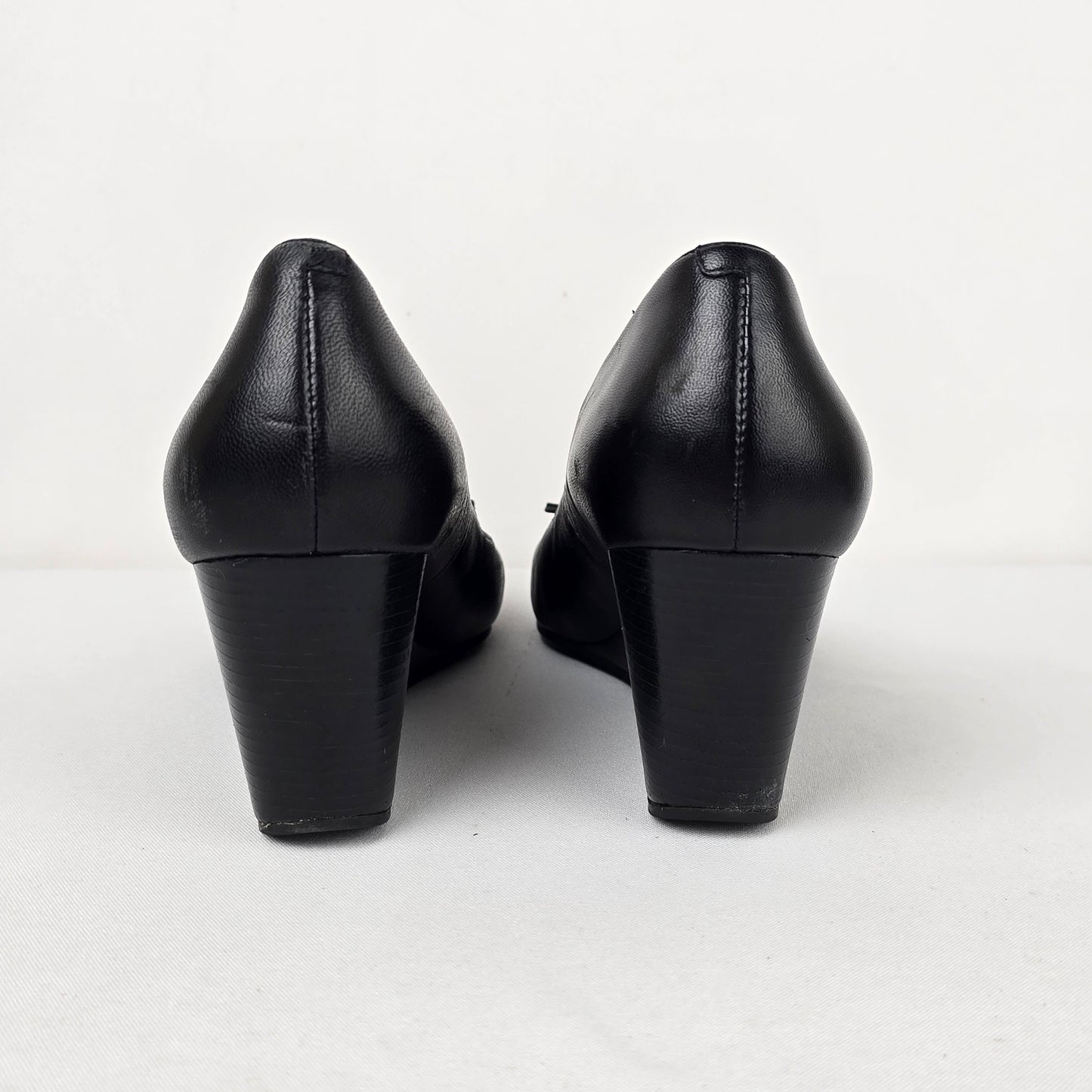 Cole Haan Black Leather Wedge Heel Shoes Size 10