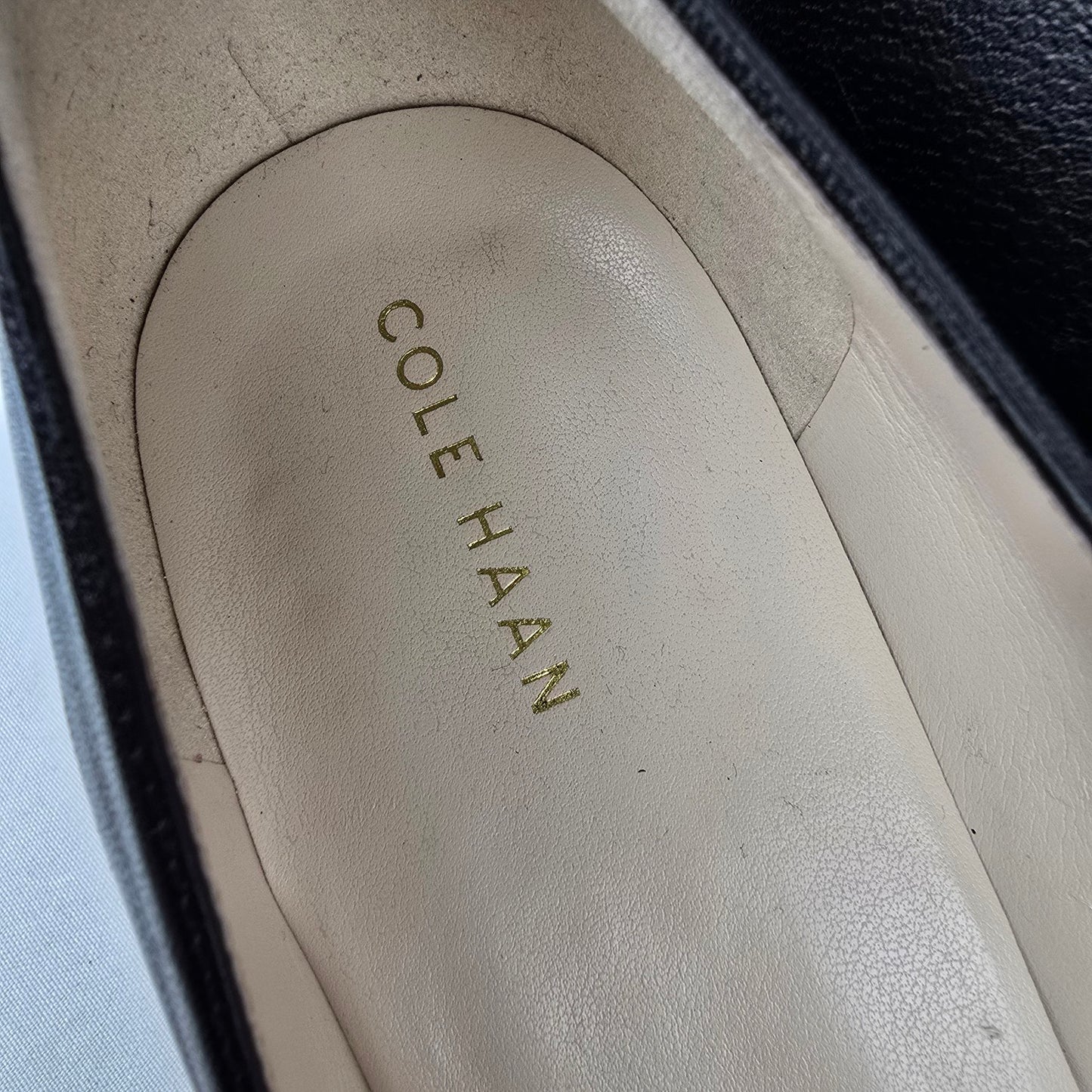 Cole Haan Black Leather Wedge Heel Shoes Size 10