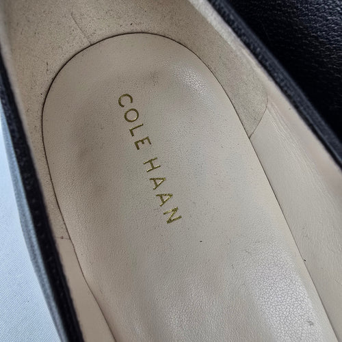 Cole Haan Black Leather Wedge Heel Shoes Size 10
