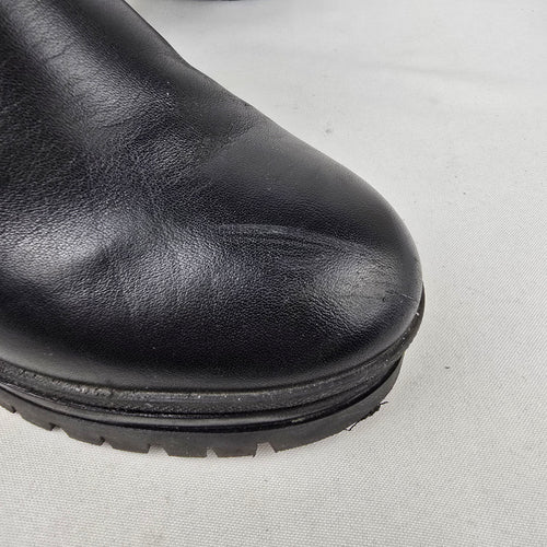 Sister X Soeur Ryanna Black Leather Ankle Chunky Heeled Boot Size 8.5