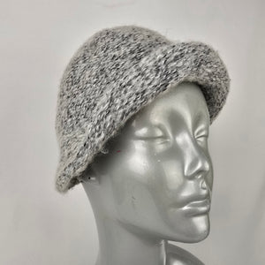 Grey Woven Cloche Hat