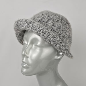 Grey Woven Cloche Hat