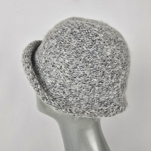 Grey Woven Cloche Hat