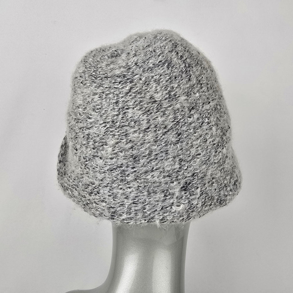 Grey Woven Cloche Hat