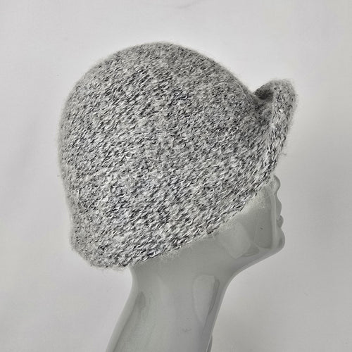 Grey Woven Cloche Hat