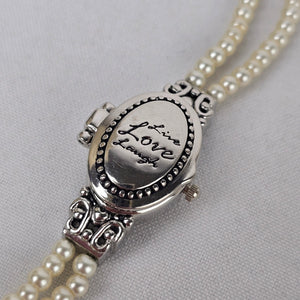 Hudson Live Love Laugh Faux Pearl Toggle Watch