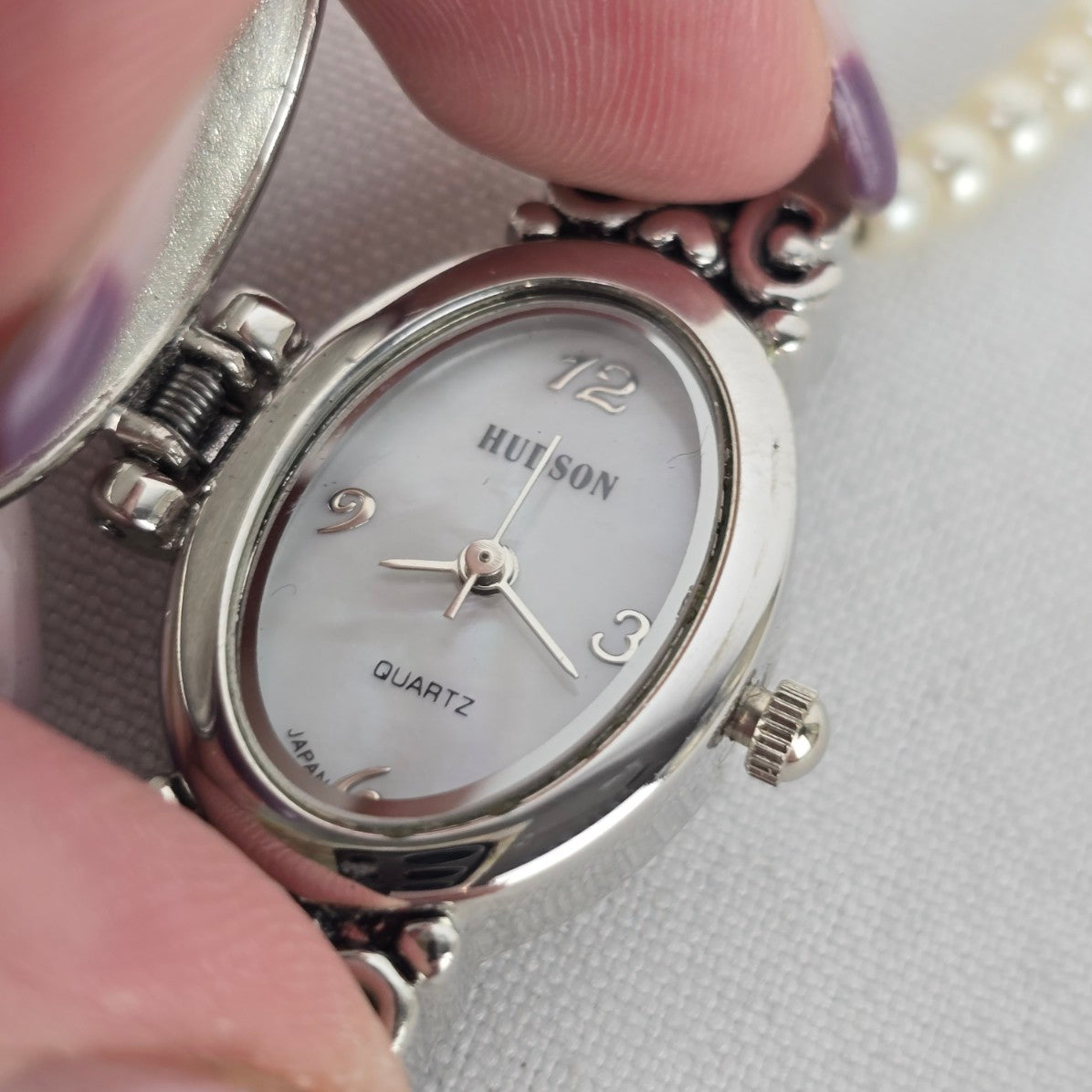 Hudson Live Love Laugh Faux Pearl Toggle Watch