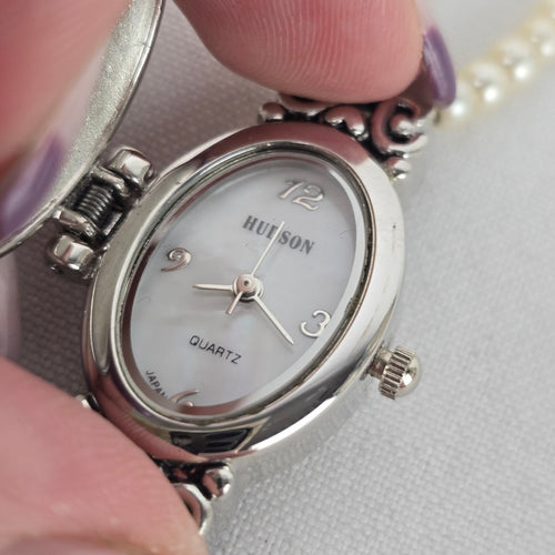 Hudson Live Love Laugh Faux Pearl Toggle Watch