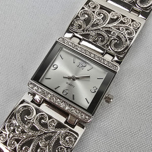 Silver Tone Filagree Watch