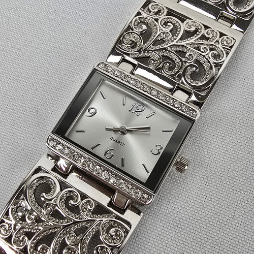 Silver Tone Filagree Watch