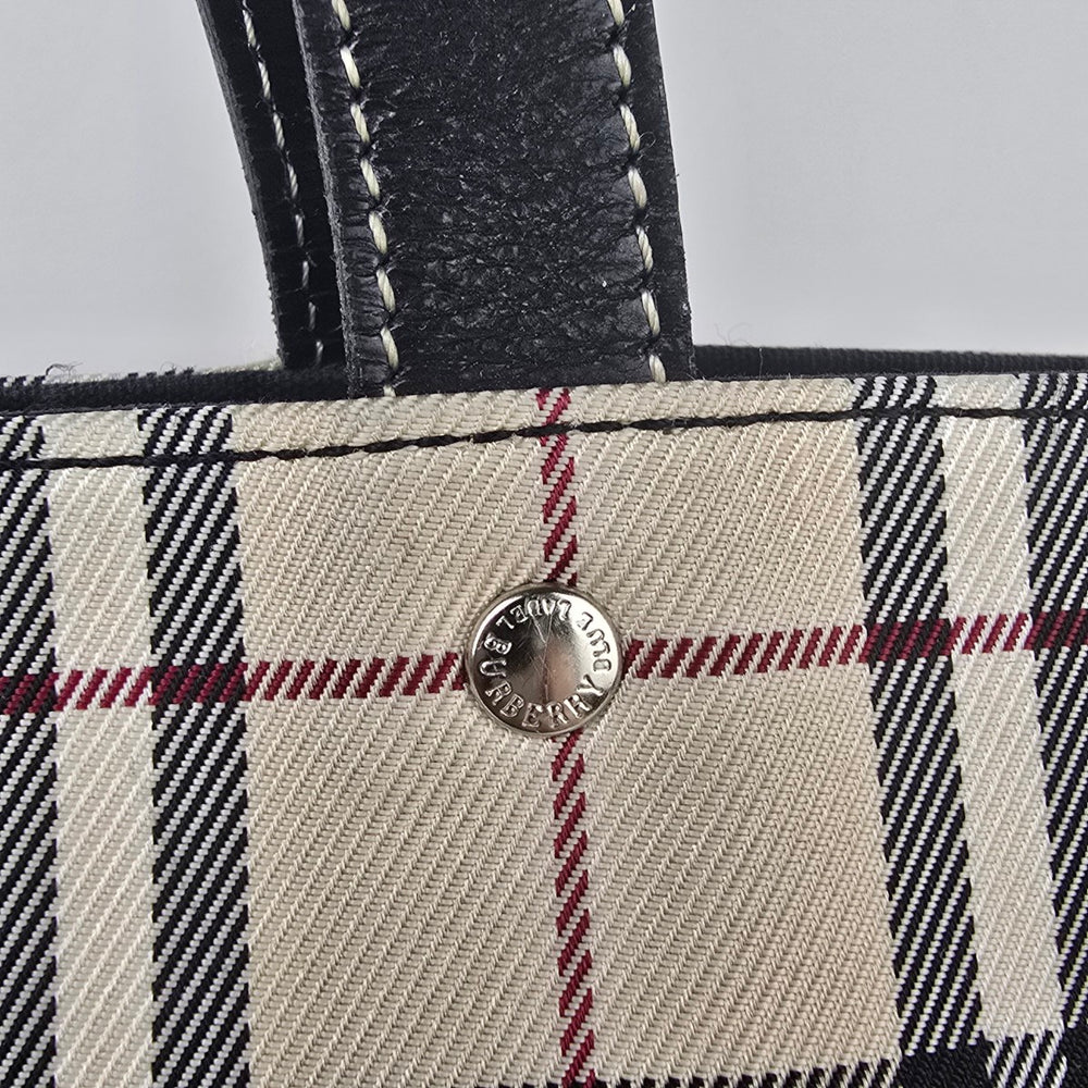 Burberry London Blue Label Plaid Tote Purse