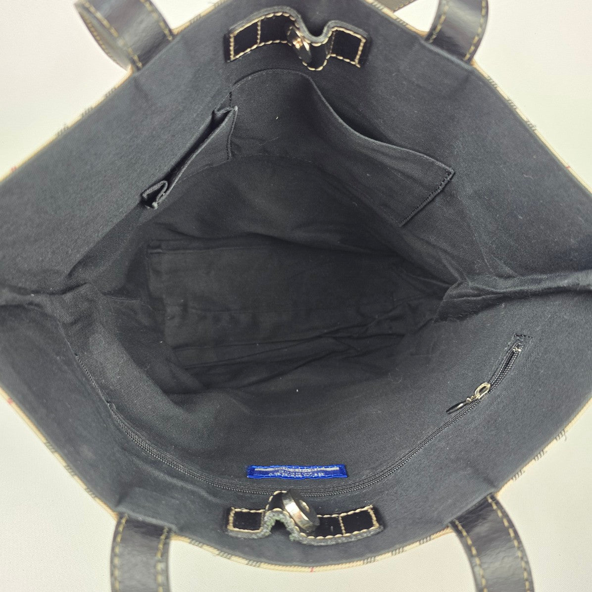 Burberry London Blue Label Plaid Tote Purse