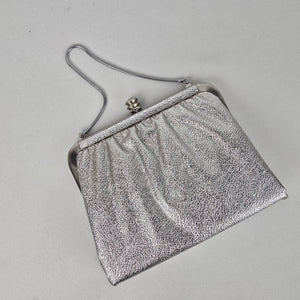Vintage Silver Metallic Clutch Purse