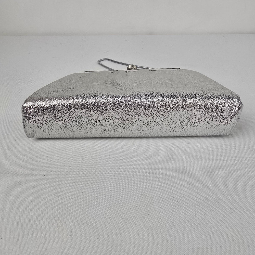 Vintage Silver Metallic Clutch Purse