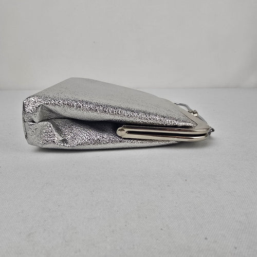 Vintage Silver Metallic Clutch Purse