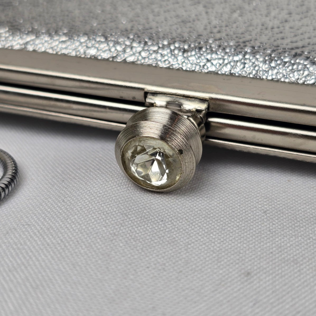 Vintage Silver Metallic Clutch Purse