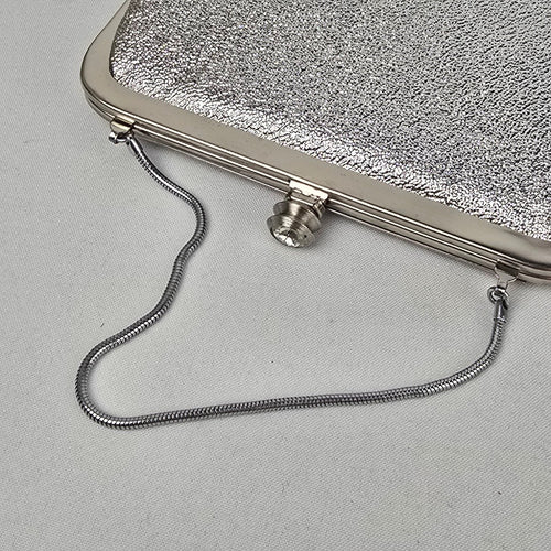 Vintage Silver Metallic Clutch Purse