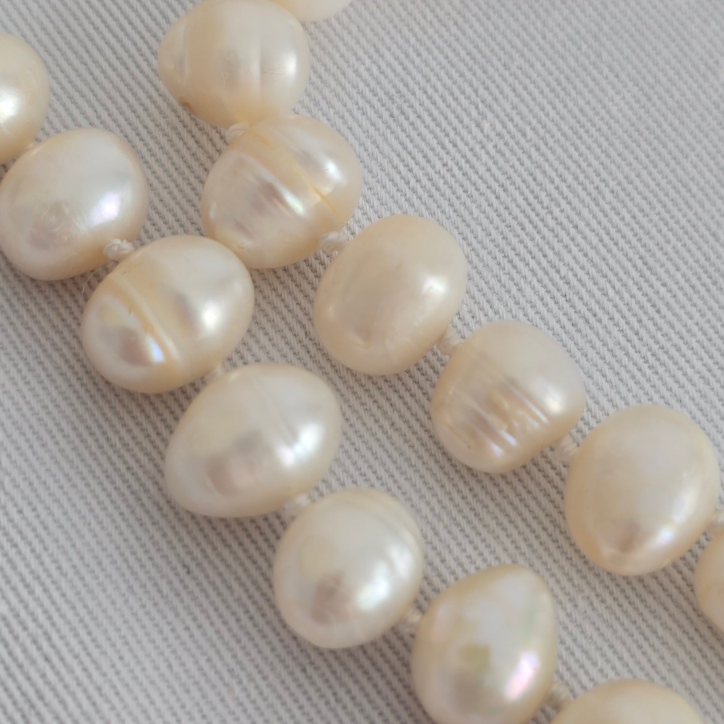 Fresh Water Pearl Floral Silver Hand Knotted Long Necklace
