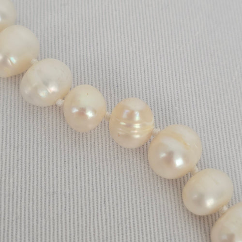 Fresh Water Pearl Floral Silver Hand Knotted Long Necklace