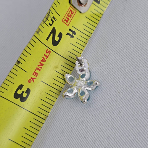 Vintage Avon Blue Glass Flower Stud Earrings