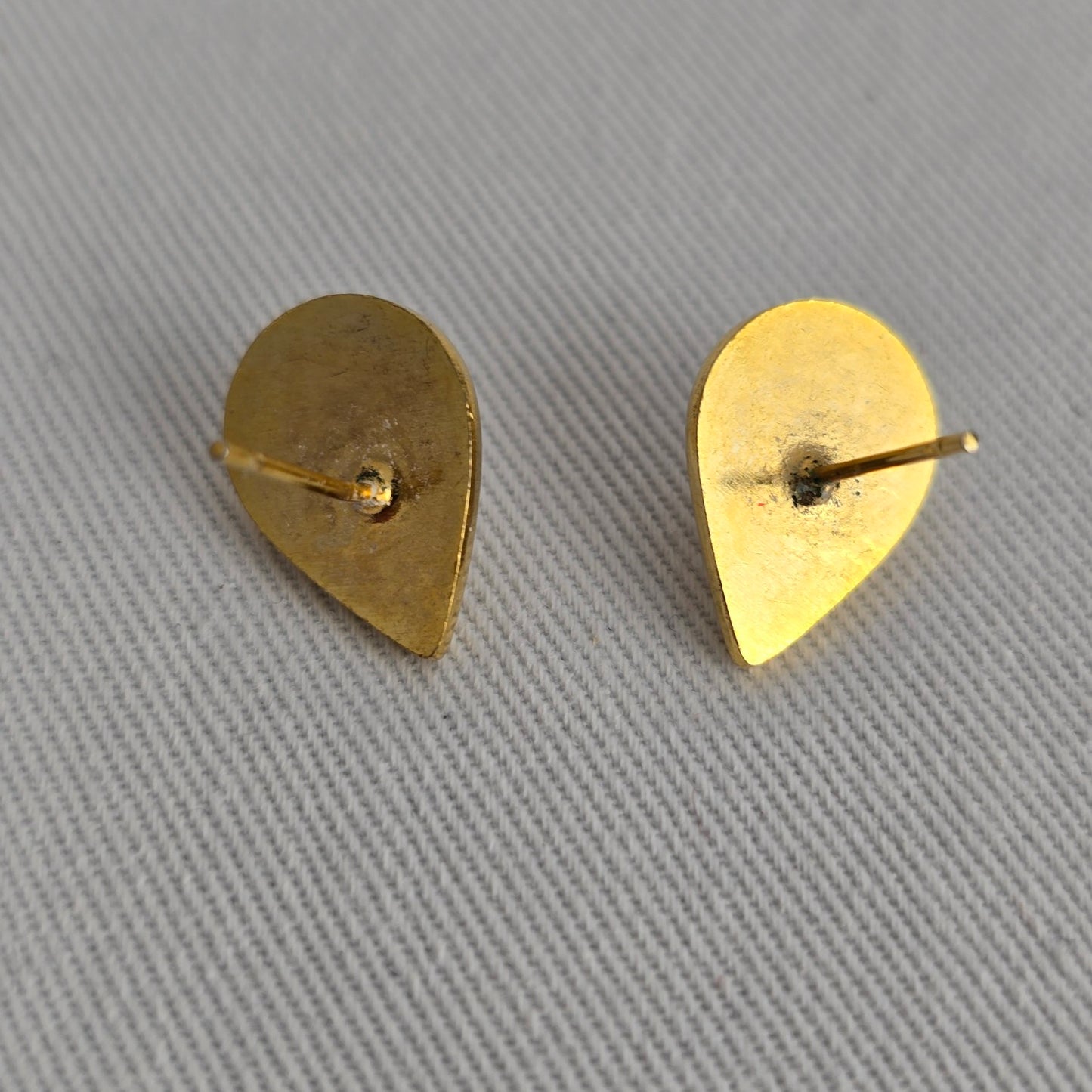 Vintage Gold Tone Faux Pearl Crystal Stud Earrings