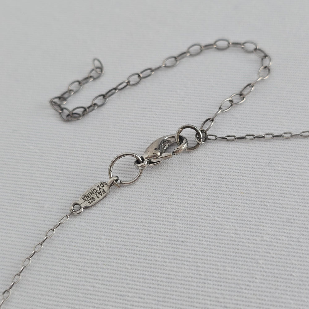 PAJ 925 Sterling Silver Bezel Set Crystal Chain Necklace