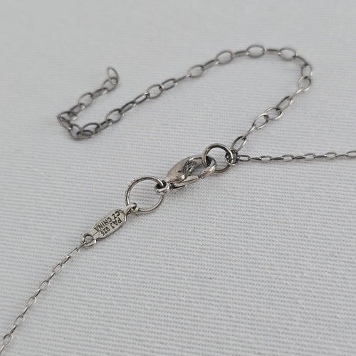 PAJ 925 Sterling Silver Bezel Set Crystal Chain Necklace