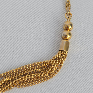 Vintage Gold Tone Layered Chain Collar Necklace