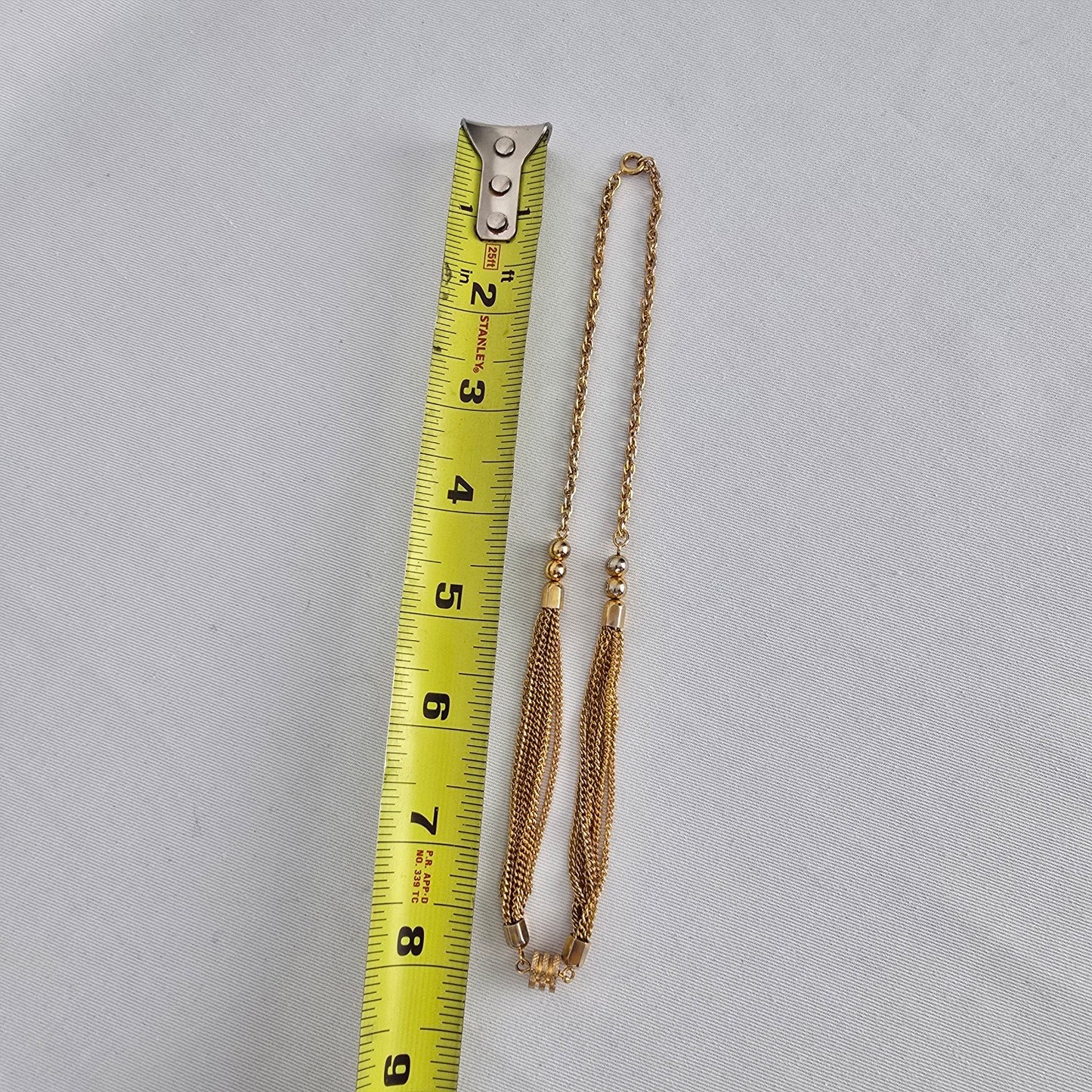 Vintage Gold Tone Layered Chain Collar Necklace