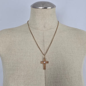 Vintage Artisan 12k Gold Filled Cross Pendant Necklace