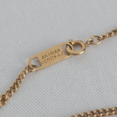 Vintage Artisan 12k Gold Filled Cross Pendant Necklace
