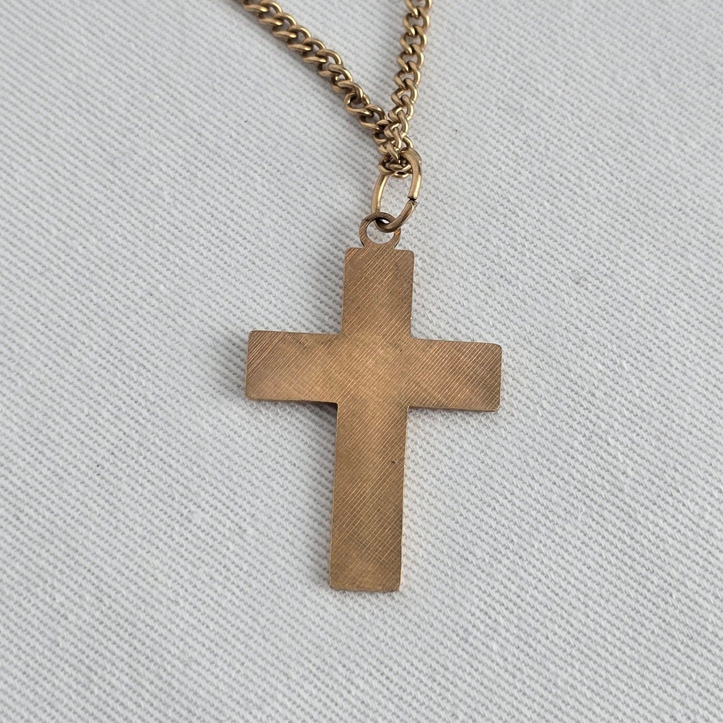 Vintage Artisan 12k Gold Filled Cross Pendant Necklace