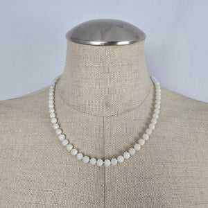 Vintage Faux Pearl Hand Knotted Beaded Necklace