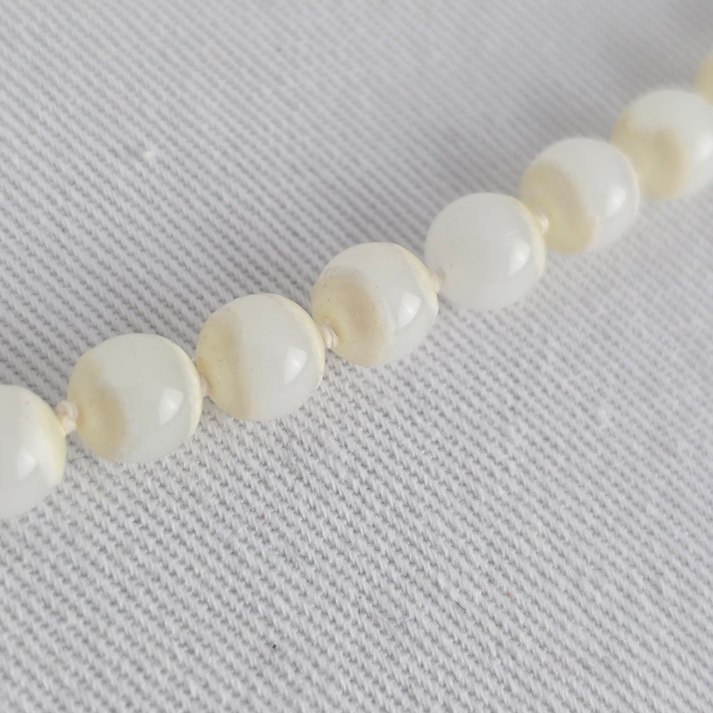 Vintage Faux Pearl Hand Knotted Beaded Necklace