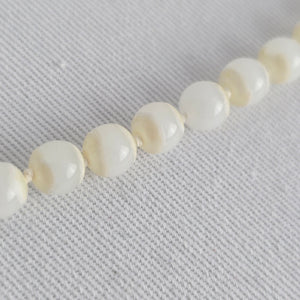 Vintage Faux Pearl Hand Knotted Beaded Necklace