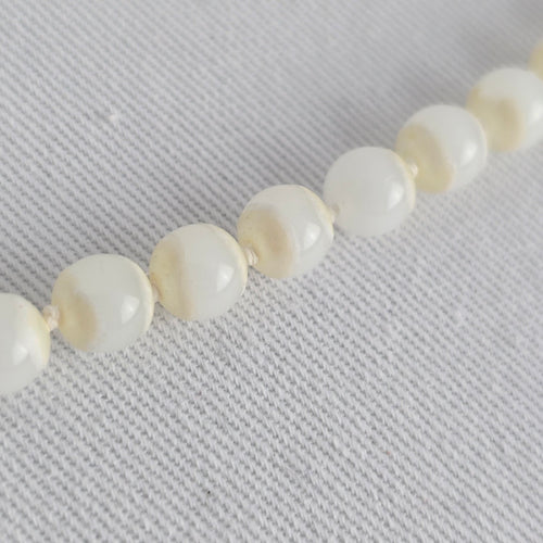 Vintage Faux Pearl Hand Knotted Beaded Necklace
