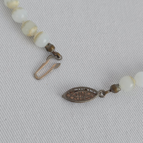 Vintage Faux Pearl Hand Knotted Beaded Necklace