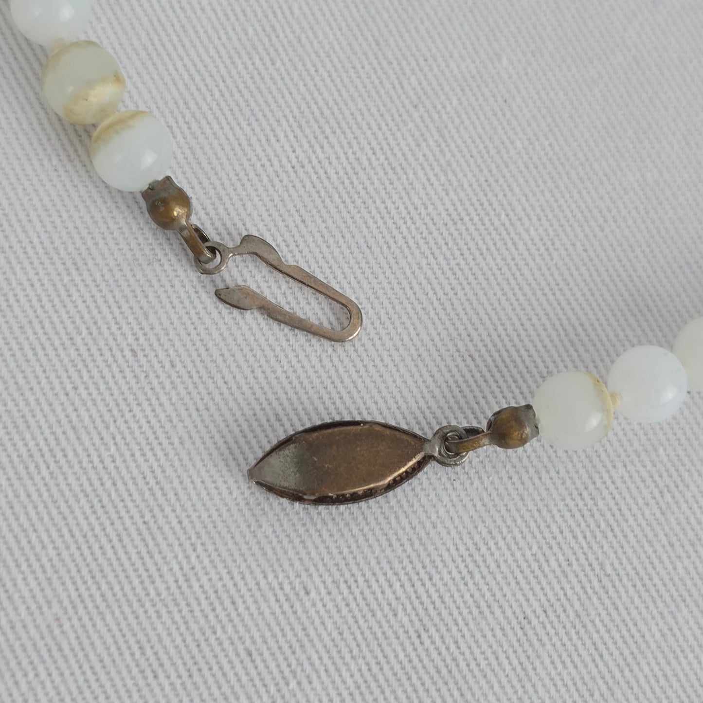 Vintage Faux Pearl Hand Knotted Beaded Necklace