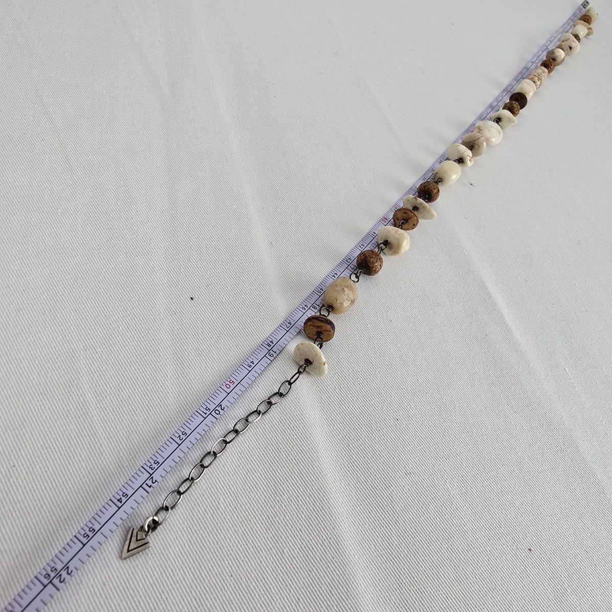 Silpada 925 Sterling Silver White Howlite African Opal Mahogany Seed Necklace