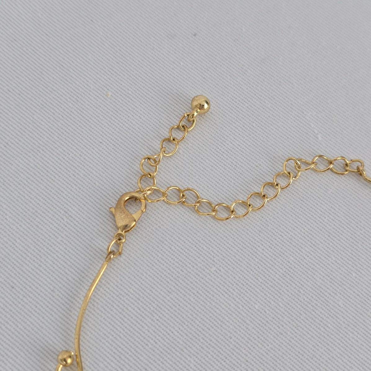 Vintage Gold Tone Brown Crystal Asymmetrical Necklace